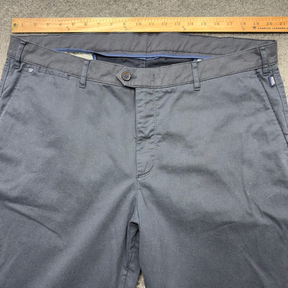 Bruhl Venice B Turn Mens Navy Blue Textured Stretch Cotton Chino Pants 42R 58 - Picture 6 of 12